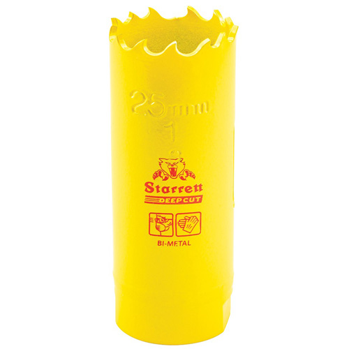 Starrett DCH0100-G Bi-Metal Holesaw - 1", 1", 2" Depth of Cut, Bi-Metal