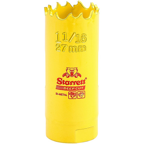 Starrett DCH0116-G Bi-Metal Holesaw - 1-1/16, 1-1/16", 2" Depth of Cut, Bi-Metal