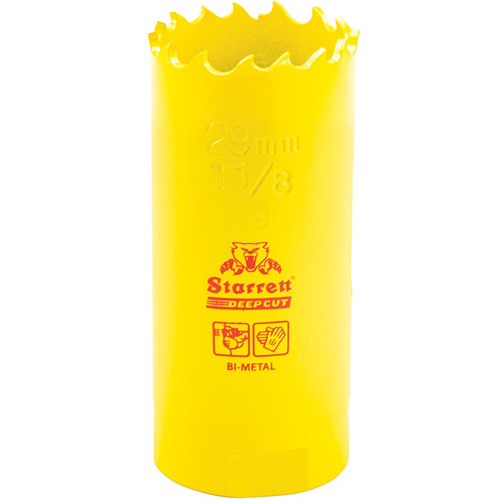 Starrett DCH0118-G Bi-Metal Holesaw - 1-1/8", 1-1/8", 2" Depth of Cut, Bi-Metal