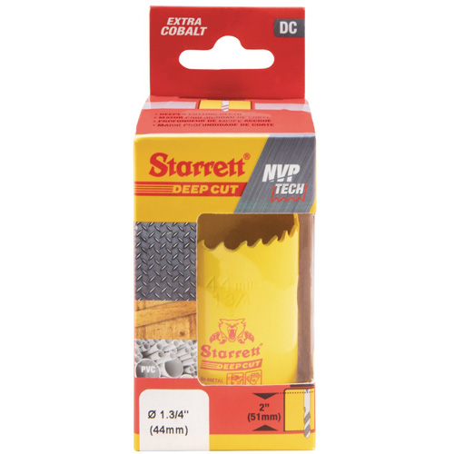 Starrett DCH0134-G Bi-Metal Holesaw - 1-3/4", 1-3/4", 2" Depth of Cut, Bi-Metal