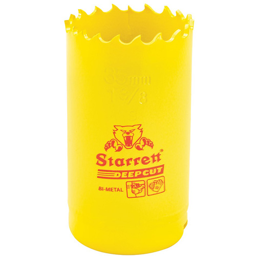 Starrett DCH0138-G Bi-Metal Holesaw - 1-3/8", 1-3/8", 2" Depth of Cut, Bi-Metal