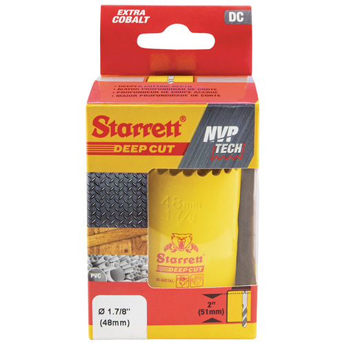 Starrett DCH0178-G Bi-Metal Holesaw - 1-7-8", 1-7-8", 2" Depth of Cut, Bi-Metal