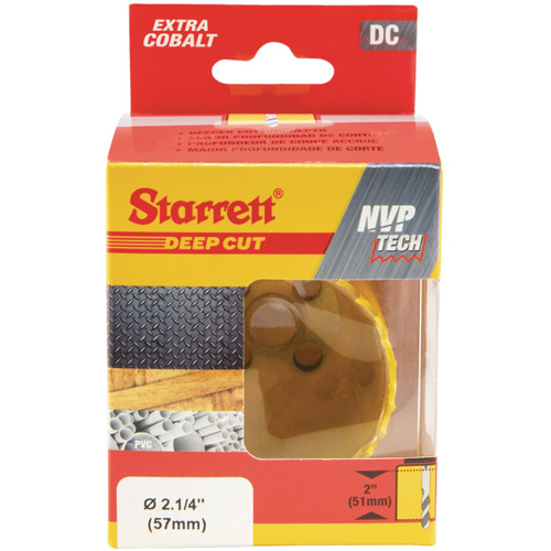 Starrett DCH0214-G Scie &agrave; cloche bim&eacute;tal 2-1/4", 2-1/4", Profondeur de la coupe 2", Bim&eacute;tal