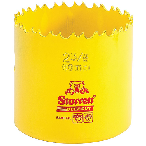 Starrett DCH0238-G Bi-Metal Holesaw - 2-3/8", 2-3/8", 2" Depth of Cut, Bi-Metal