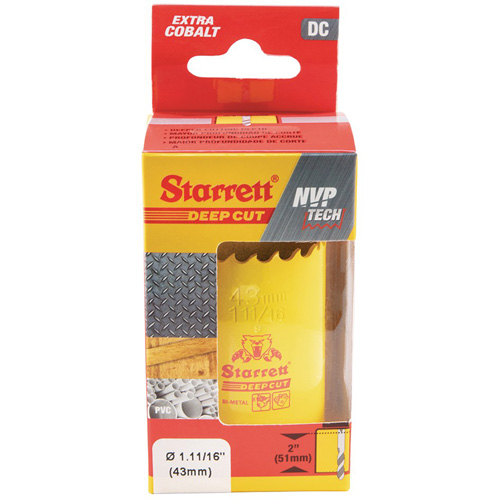 Starrett DCH1116-G Scie &agrave; cloche bim&eacute;tal 1-11/1, 1-11/16", Profondeur de la coupe 2", Bim&eacute;tal