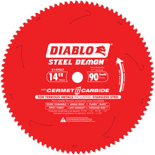 Diablo D1490CF Lame de scie circulaire, 14", 90 dents, Pour M&eacute;tal
