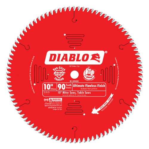 Diablo D1090X Lame de scie circulaire, 10", 90 dents, Pour Bois