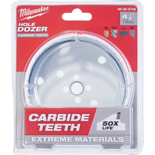 Milwaukee 49-56-0746 Hole Dozer Carbide Hole Saw, 4-1/2", 1-5/8" Depth of Cut, Carbide