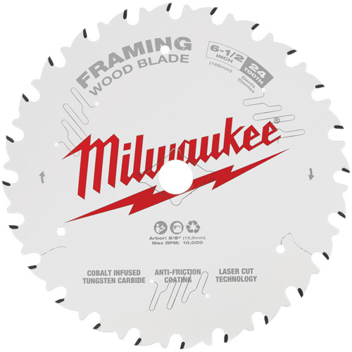 Milwaukee 48-40-0620 Framing Circular Saw Blade, 6-1/2", 24 Teeth, Wood Use