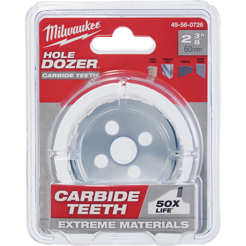 Milwaukee 49-56-0726 Scie cloche Hole Dozer, 2-3/8", Profondeur de la coupe 1-5/8", Carbure