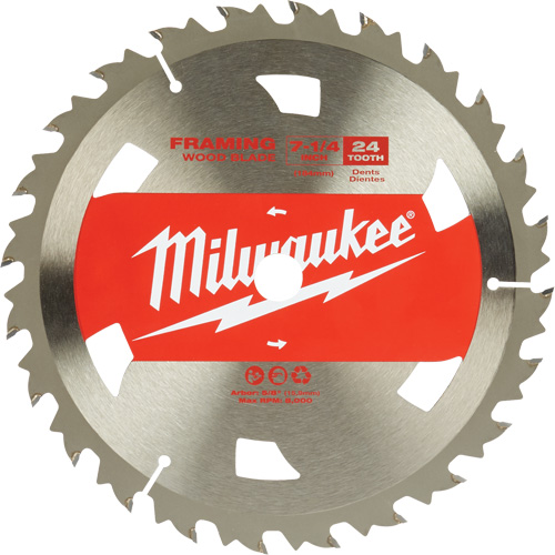 Milwaukee 48-41-0710 Framing Circular Saw Blade, 7-1/4", 24 Teeth, Wood Use