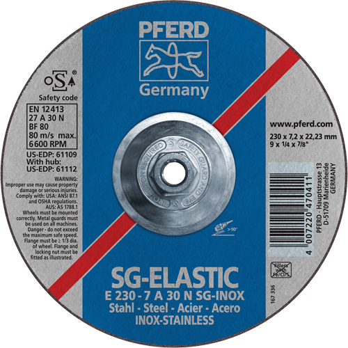  TCR415 Meule de gamme performance, 4-1/2" x 1/4", Arbre 7/8", Oxyde d'aluminium, Type 27