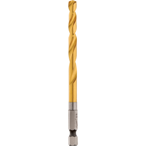 Milwaukee 48-89-4613 Foret Shockwave, 1/4", Titane, Cannelure 2-15/32", Pointe de 135°
