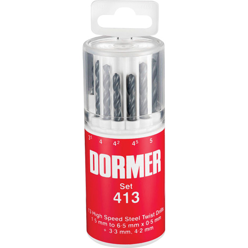 Dormer 5969772 Jeu de forets courts, 13 morceaux, Acier rapide