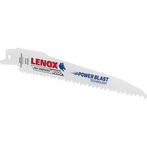 Lenox 22750OSB656R Reciprocating Wood Saw Blade, Bi-Metal, 6 TPI, 6" L x 3/4" W