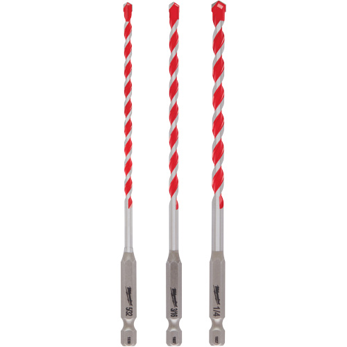 Milwaukee 48-20-9050 Jeu de forets pour perceuse &agrave; percussion Shockwave, 3 morceaux, Carbure