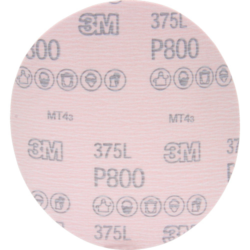 3M AB55674 Hookit 375L Film Disc, 6" Dia., P800 Grit, Aluminum Oxide
