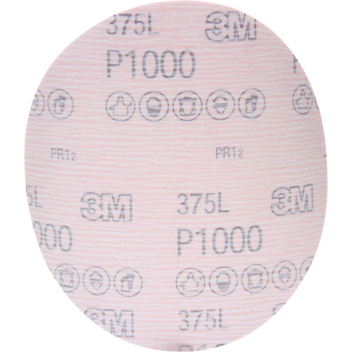 3M AB55712 Hookit 375L Film Disc, 6" Dia., P1000 Grit, Aluminum Oxide