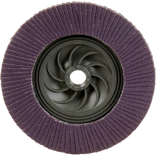 3M AB88502 Disque &agrave; lamelles &agrave; changement rapide 769F, 5" x 5/8"-11, Type 27, Grain 120+, C&eacute;ramique