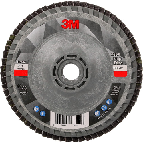 3M AB05933 769F Quick Change Flap Disc, 4-1/2" x 5/8"-11, Type 27, 40+ Grit, Ceramic