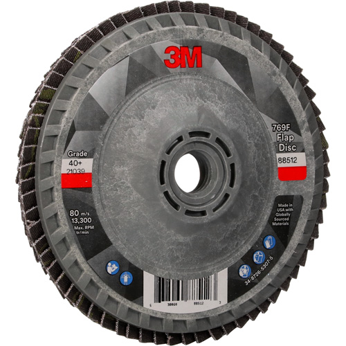 3M AB05933 769F Quick Change Flap Disc, 4-1/2" x 5/8"-11, Type 27, 40+ Grit, Ceramic