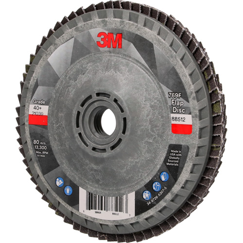 3M AB05933 769F Quick Change Flap Disc, 4-1/2" x 5/8"-11, Type 27, 40+ Grit, Ceramic