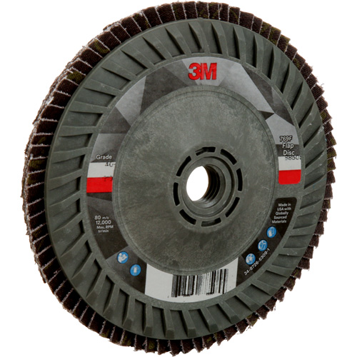 3M AB05946 Disque &agrave; lamelles &agrave; changement rapide 769F, 5" x 5/8"-11, Type 27, Grain 40+, C&eacute;ramique