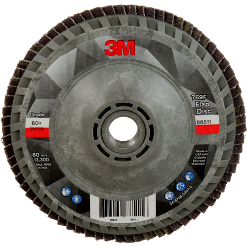3M AB05934 769F Quick Change Flap Disc, 4-1/2" x 5/8"-11, Type 27, 60+ Grit, Ceramic
