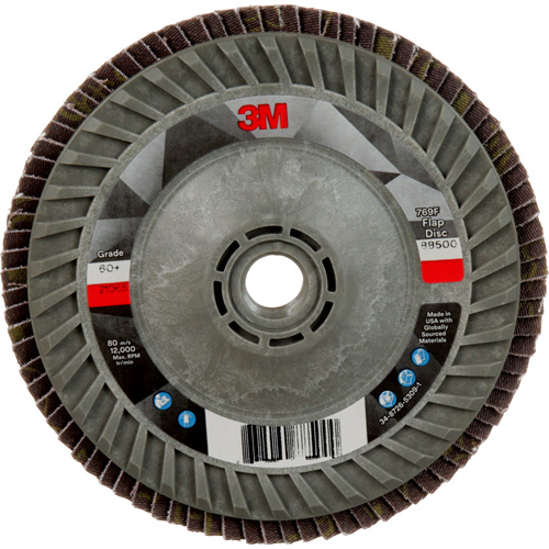 3M AB05948 Disque &agrave; lamelles &agrave; changement rapide 769F, 5" x 5/8"-11, Type 29, Grain 60+, C&eacute;ramique