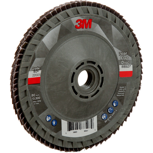 3M AB05939 Disque &agrave; lamelles &agrave; changement rapide 769F, 4-1/2" x 5/8"-11, Type 29, Grain 80+, C&eacute;ramique