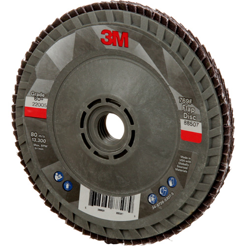 3M AB05939 Disque &agrave; lamelles &agrave; changement rapide 769F, 4-1/2" x 5/8"-11, Type 29, Grain 80+, C&eacute;ramique