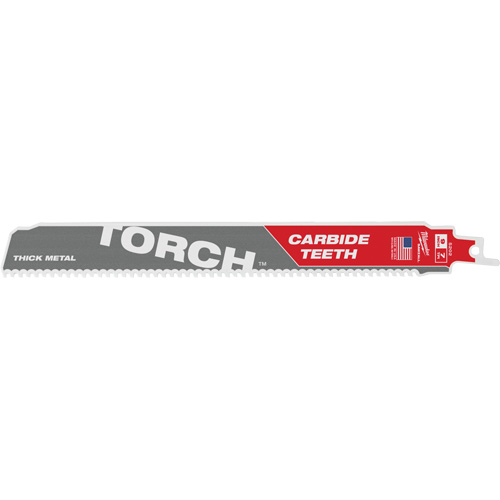 Milwaukee 48-00-5202 Lame de scie Torch Sawzall, Carbure, 7 Dents par pouce, 9" lo x 1" la