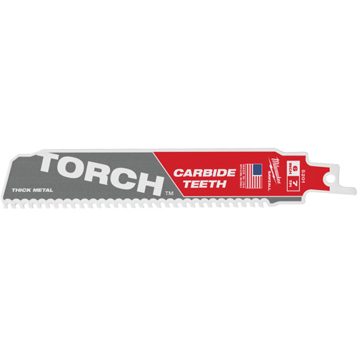 Milwaukee 48-00-5301 Lame de scie Torch Sawzall, Carbure, 7 Dents par pouce, 6" lo x 1" la