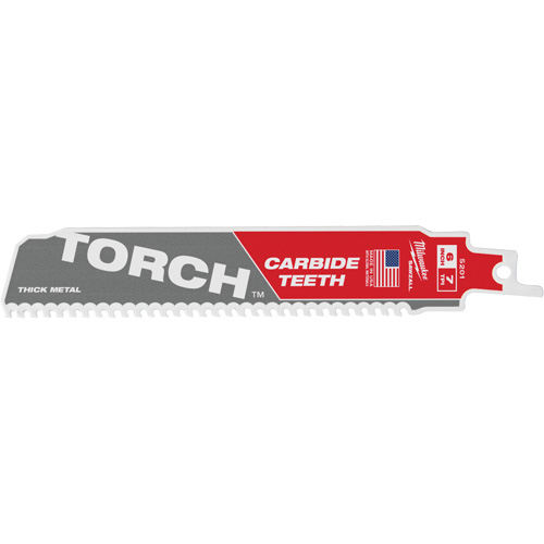 Milwaukee 48-00-5501 Lame de scie Torch Sawzall, Carbure, 7 Dents par pouce, 6" lo x 1" la