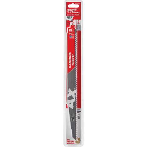 Milwaukee 48-00-5327 The Ax Sawzall&reg; Blade, Carbide, 5 TPI, 12" L x 1" W