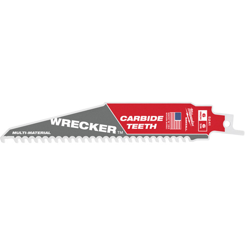 Milwaukee 48-00-5241 Wrecker Sawzall&reg; Blade, Carbide, 6 TPI, 6" L x 1" W