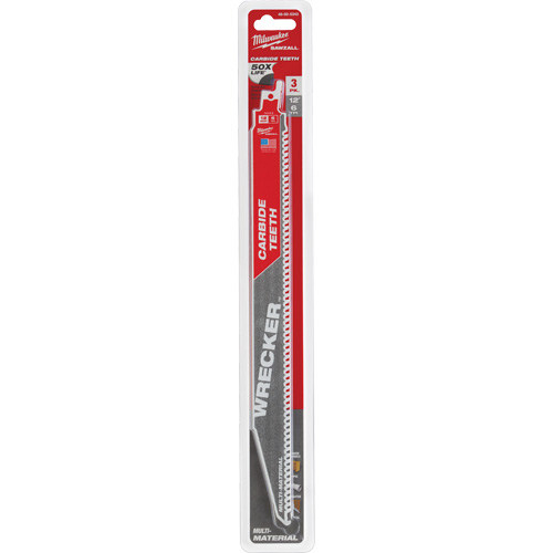 Milwaukee 48-00-5343 Wrecker Sawzall&reg; Blade, Carbide, 6 TPI, 12" L x 1" W