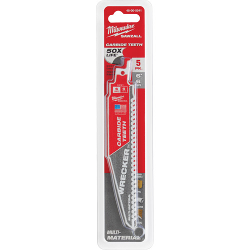 Milwaukee 48-00-5541 Lame Wrecker Sawzall, Carbure, 6 Dents par pouce, 6" lo x 1" la