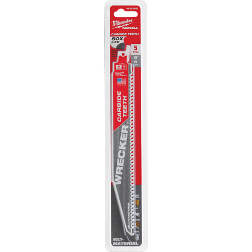 Milwaukee 48-00-5542 Lame Wrecker Sawzall, Carbure, 6 Dents par pouce, 9" lo x 1" la