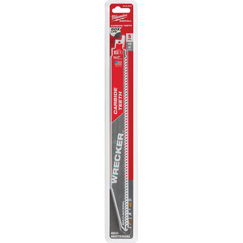 Milwaukee 48-00-5543 Lame Wrecker Sawzall, Carbure, 6 Dents par pouce, 12" lo x 1" la