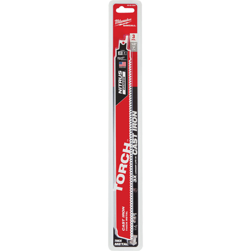 Milwaukee 48-00-5363 The Torch Sawzall&reg; Blade with Nitrus Carbide Teeth, Carbide, 7 TPI, 12" L x 1" W