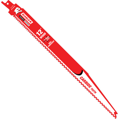 Diablo DS1206VCW3C Lame de scie alternative pour la coupe du bois avec clous, Carbure, 5-7 Dents par pouce, 12" lo x 1" la