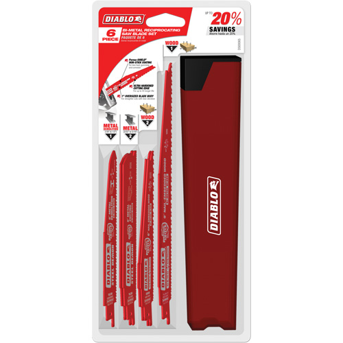 Diablo DS006SC Nail-Embedded Wood & Metal Cutting/Demo Reciprocating Saw Blade Set