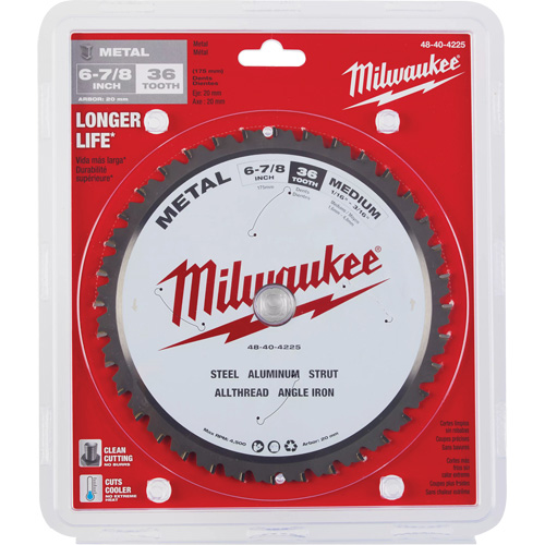 Milwaukee 48-40-4225 Circular Saw Blade, 6-7/8", 36 Teeth, Metal Use
