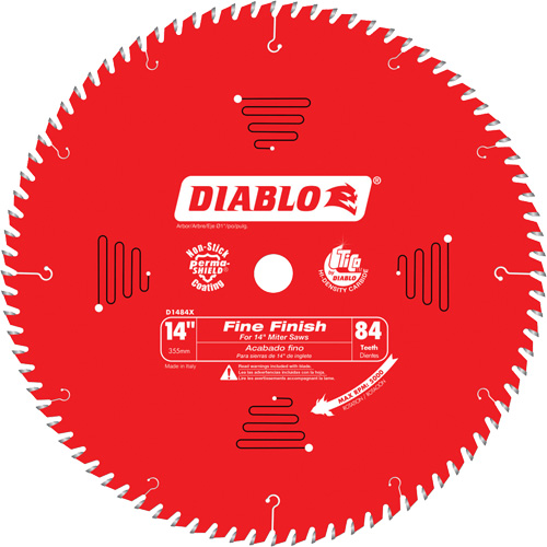 Diablo D1484X Fine Finish Circular Saw Blade, 14", 84 Teeth, Laminate/Wood Use