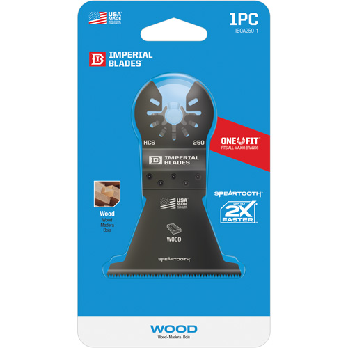 Imperial Blades IBOA250-1 Lame pour outil oscillant pour la coupe rapide du bois Speartooth One Fit