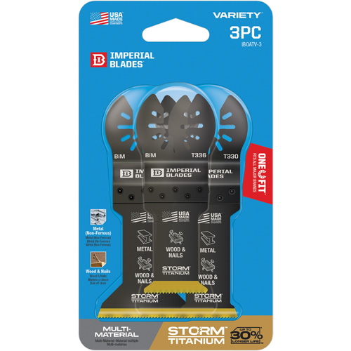 Imperial Blades IBOATV-3 One Fit Storm Titanium Metal & Wood Blade Pack