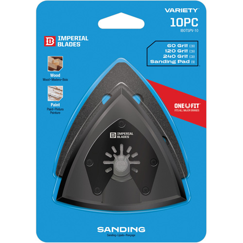 Imperial Blades IBOTSPV-10 One Fit Oscillating Triangle Pad & Paper Variety Pack