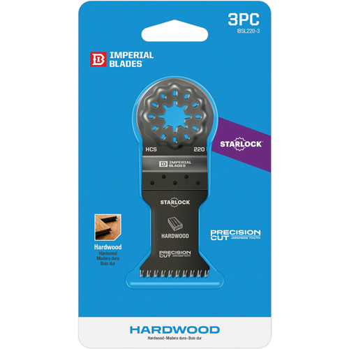 Imperial Blades IBSL220-3 Starlock 1-3/8" Japanese Tooth Hardwood Blades