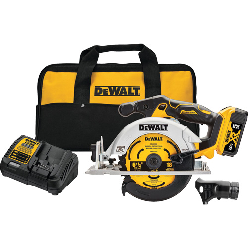 DEWALT DCS565P1 Ensemble de scie circulaire &agrave; moteur sans balai sans fil Max*, 6-1/2", 20 V